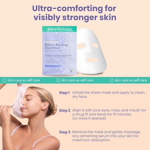 Patchology Skin Remedy Barrier-Boosting Sheet Mask ? Single Use Face Mask with Ectoin, Ceramides & Probiotics ? Hydrates, Protects & Nourishes ? Suitable for Sensitive & All Skin Types