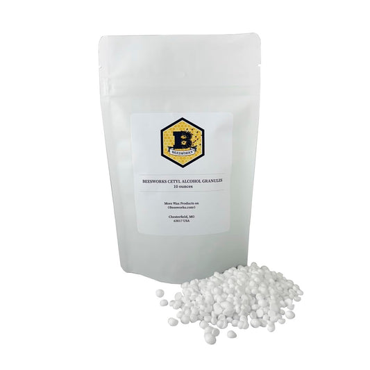 Beesworks Cetyl Alcohol 10 Ounces (0.625 lbs) | 100% Pure Cetyl Alcohol Granules for DIY Soaps, Lotions, Conditioners and Creams