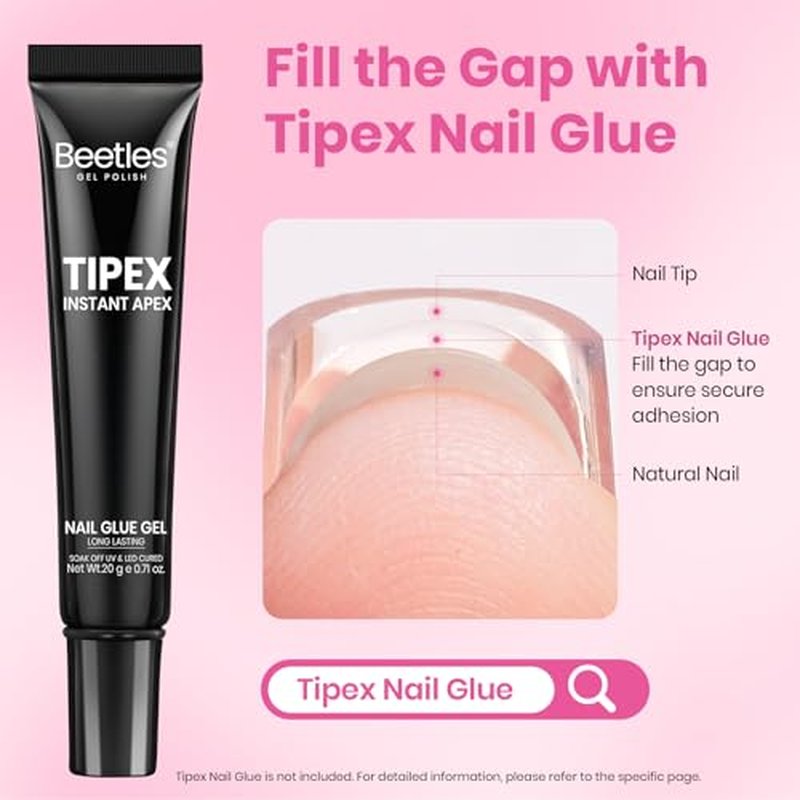 Beetles Tipex Lite Nail Tips Medium Stiletto Size 0 50pc