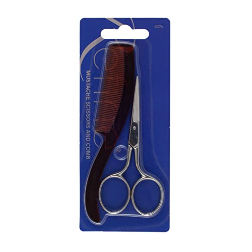 Italy Mustache Scissors and USA Comb Set