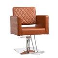 Brown Salon Chair with Wide Seat & Hydraulic Pump - Heavy Duty