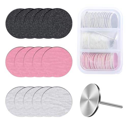 MelodySusie Super Long 5 in 1 Nail Drill Bits with 60 Pcs Replacement Sandpaper Discs