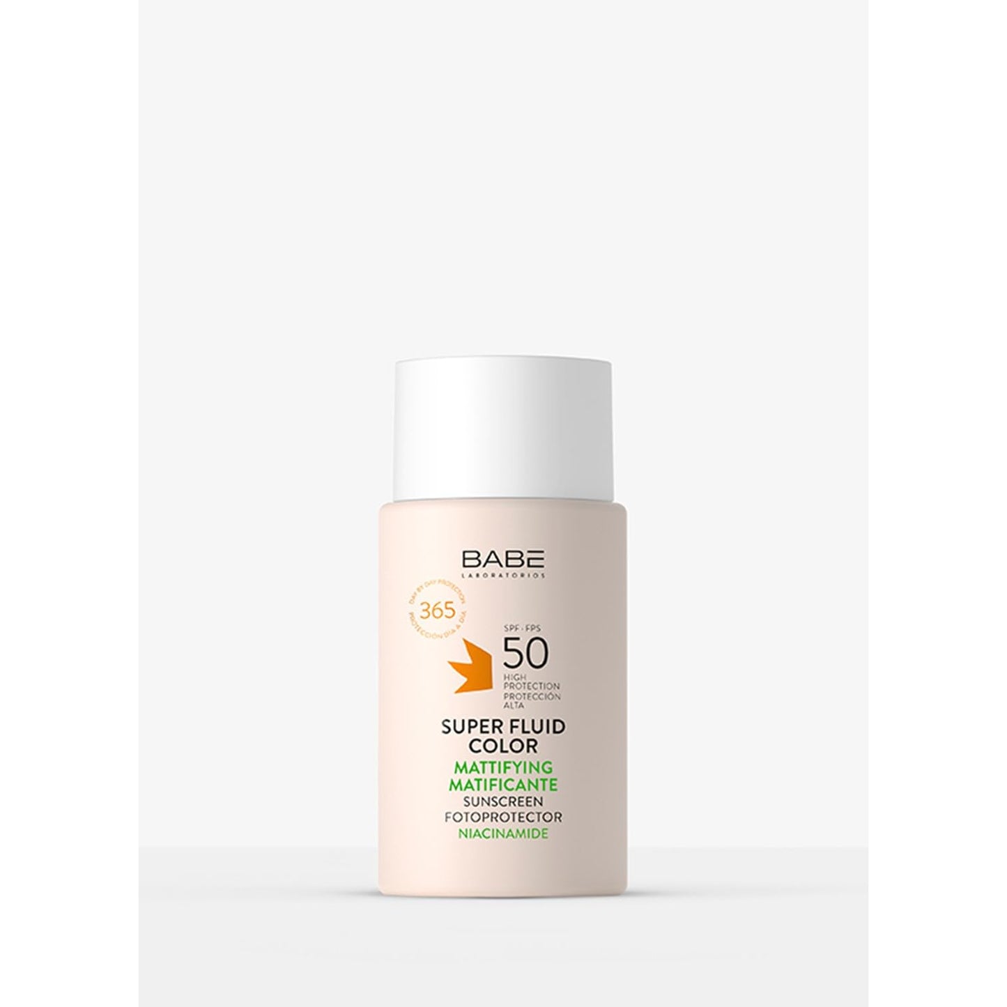 Babe Super Fluid Color Mattifying SPF 50 – Tinted Facial Sunscreen for Oily Skin – Oil-Free, Lightweight, Broad Spectrum UVA/UVB Protection – With Niacinamide & Carnosine – 50ml