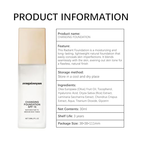 Color Changing Foundation for Mature Skin, 30ML
