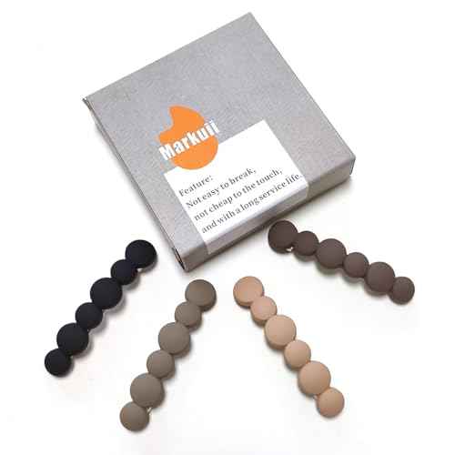 French Hair Barrettes for Women No Slip Not Easy to Break Half Up Medium to Small Hair Barrette Clips for Thin, Short or Fine Hair, 4 Pack