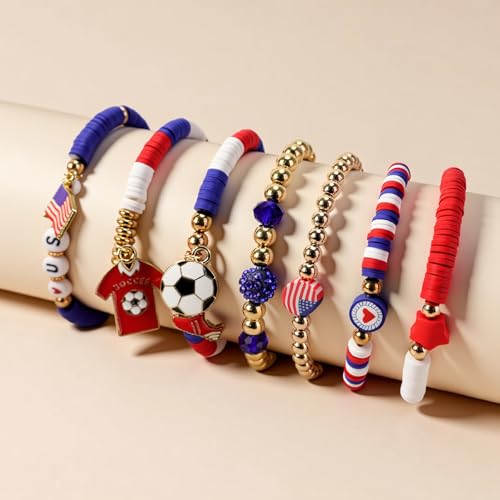 Soccer Bracelet for Women - Game Day Charm Stretch Jewelry