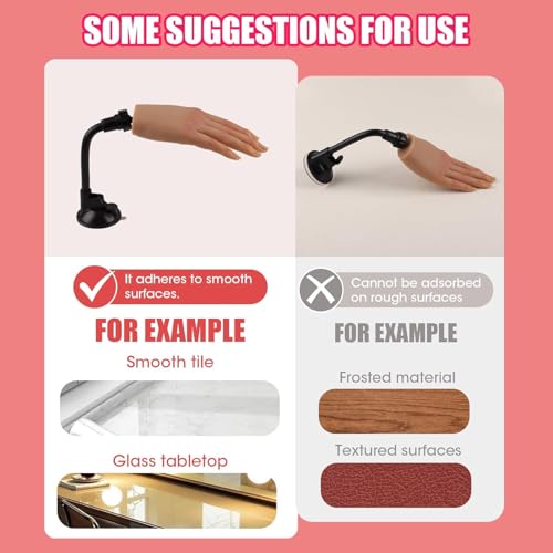 Practice Hand for Acrylic Nails with Stand Bracket, Silicone Fake Hands to Practice Fake Nails Mannequin Hand for Nails Practice and Nail Art Single Right Hand Color 3#