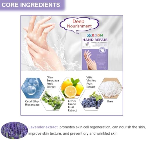 Moisturizing Hand Mask Gloves 3 Pack Exfoliating & Repair for Dry Skin