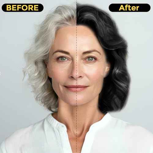 Hair Dye Shampoo 3 in 1 for Gray Hair, Herbal Ingredients Natural Shampoo Hair Dye for Women Men (Black)