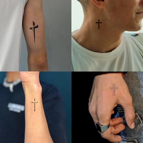 Cross Temporary Tattoos Men – 11 Christian Designs, Waterproof