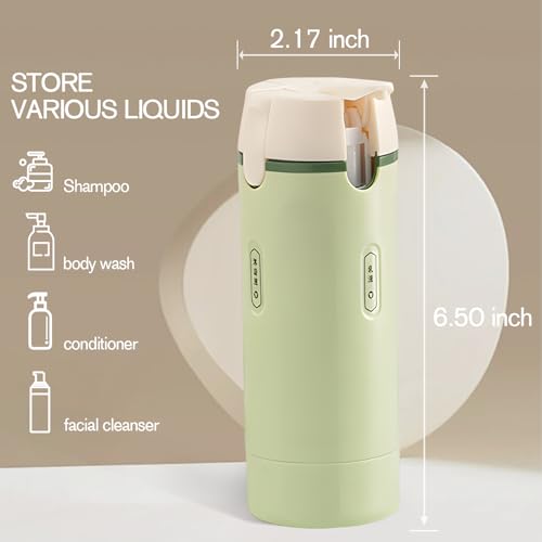 Green 4 in 1 Travel Dispenser Bottles - Leak-Proof 30ML Toiletry Set with Measurement & Labels