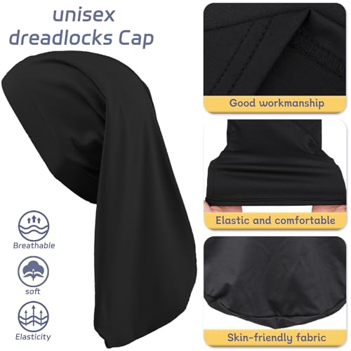 XTREND Black 2 Pcs Jumbo Dreadlock Sleep Cap Unisex Hair Wrap for Men & Women