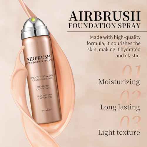 Airbrush Foundation Makeup Silky Mist Spray Foundation Full Coverage Airbrush Flawless Setting Spray Makeup-01 Natural