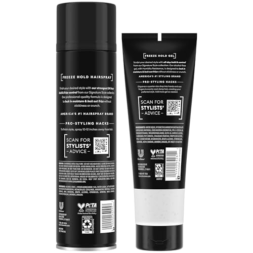 TRESemmé Freeze Hold Hairspray & Sculpting Hair Gel - Anti-Humidity, 24H Frizz Control, Alcohol-Free