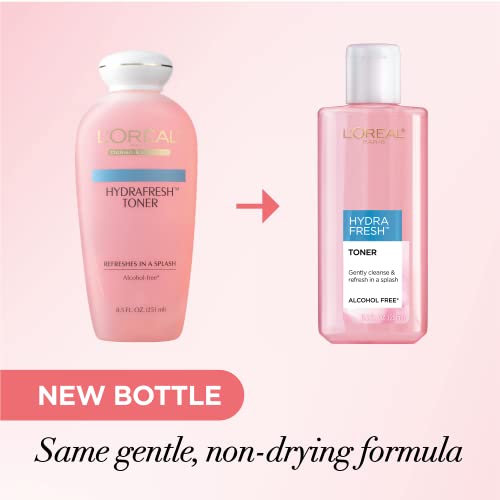L'Oreal Paris HydraFresh Alcohol-Free Face Toner with Pro-Vitamin B5, Smoother Bright Complexion, 2 Pack