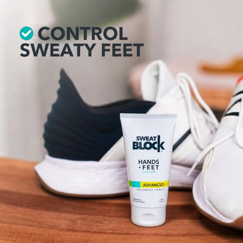 SweatBlock Antiperspirant Lotion for Hands & Feet - Clinical Strength, Travel Size, Moisturizing with Aloe