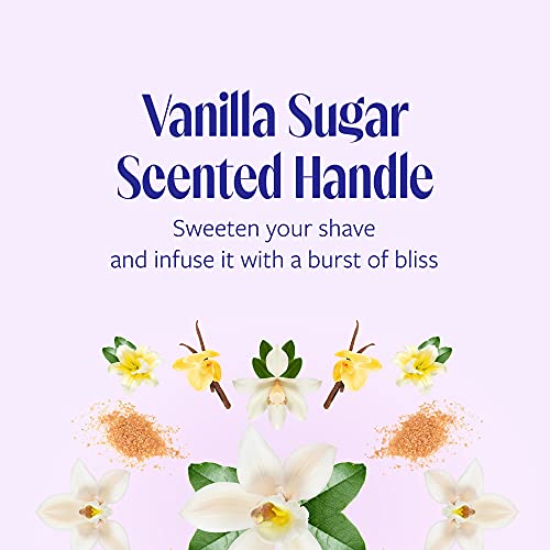 Skintimate Warm Vanilla Sugar Disposable Razor for Women, Gently Exfoliates, Four Blades are Designed to Prevent Nicks and Cuts, 3 Count (Pack of 1)