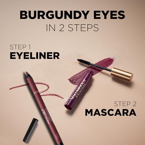 L¡¯Or?al Paris Makeup Bundle, Includes Voluminous Original Deep Burgundy Mascara and Infallible Pro-Last Pencil Burgundy Eyeliner, 1 Eye Makeup Set