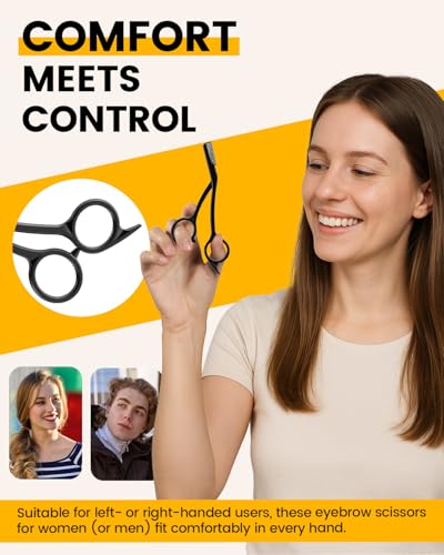 BEZOX Eyebrow Scissors with Comb – Stainless Steel Trimmer