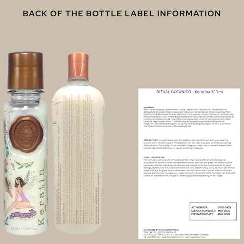Ritual Bot?nico Keratina Org?nica | Treatment to Straighten, Repair and Relax Hair | All Natural, Organic & Vegan Ingredients | Product of Colombia | Keratin Small, 120ml/4.05 Fl Oz)