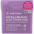 Body Restore Bakuchiol Toner Pads 60 Count ? Gentle Retinol Alternative for Dark Spots & Wrinkles, Korean Skin Care Exfoliating Pads with Niacinamide, Hyaluronic Acid & Bakuchiol Serum, Anti-Aging
