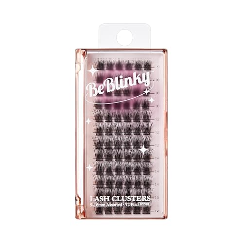 False Eyelashes, Lash Extension Kit 03, 9mm-16mm, Wide Band, Easy to Apply and Remove, No Damage to Natural Eyelashes, 72 Lash Clusters - Voluminous