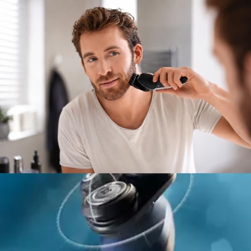 Philips AquaTouch Wet & Dry Electric Shaver for Men, Rotary Razor with Flex Head & Trimmer