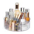 360¡Æ Rotating Makeup Organizer, 10" Clear Turntable Lazy Susan Organizer for Vanity, Bathroom Counter, Cabinet, Spinning Cosmetic Storage Holder with 6 Dividers for Skincare, Makeup Brushes, Lipsticks