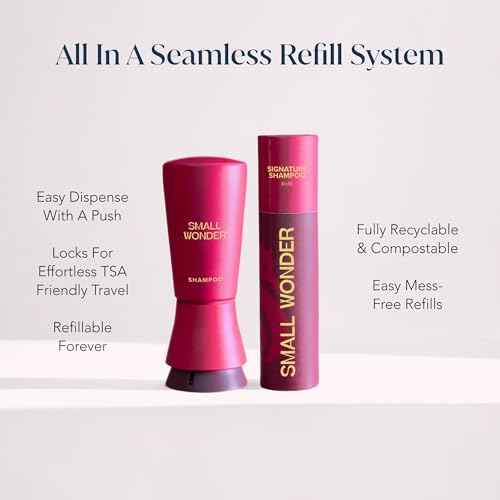 SMALL WONDER® Signature Shampoo – 2.5 oz (50-80 Washes) – Sulfate-Free, Paraben-Free, Color-Safe, Powder-to-Creamy-Lather Formula – For Shinier, Smoother Hair