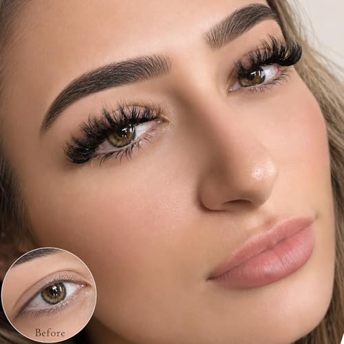 QUNETY Cat Eye False Eyelashes - 10 Pairs Wispy Mink Lashes