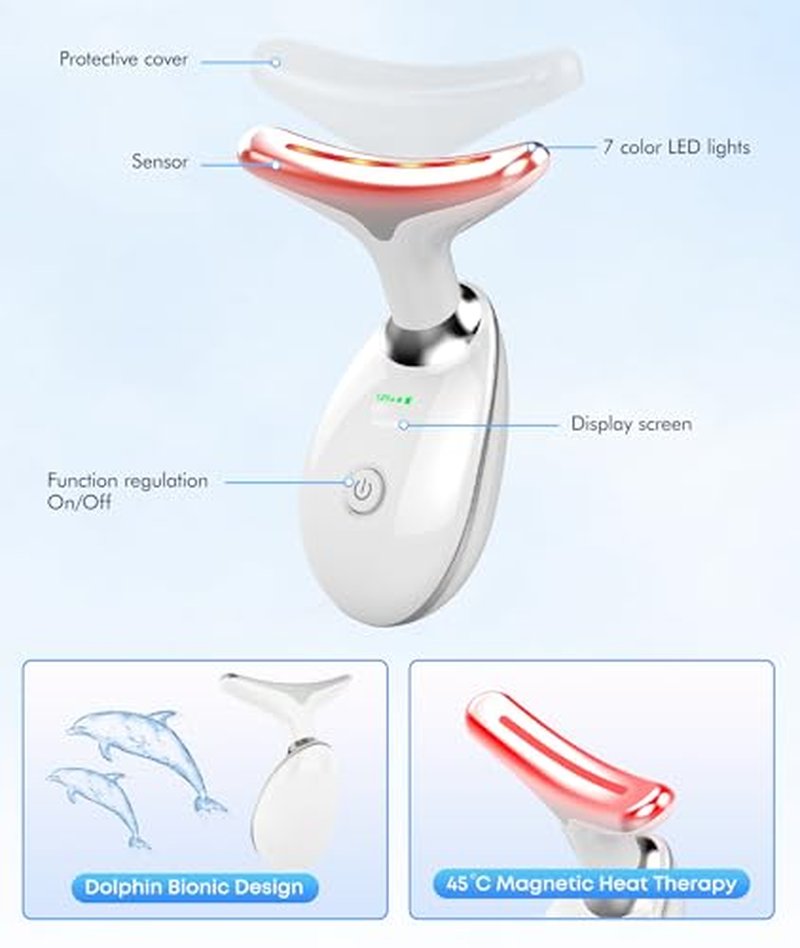 7-Color Red Light Therapy Facial Massager with Heat & Vibration