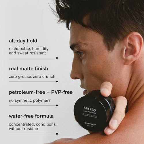 Jack Henry Hair Clay for Men - Wax-Based Matte Hold
