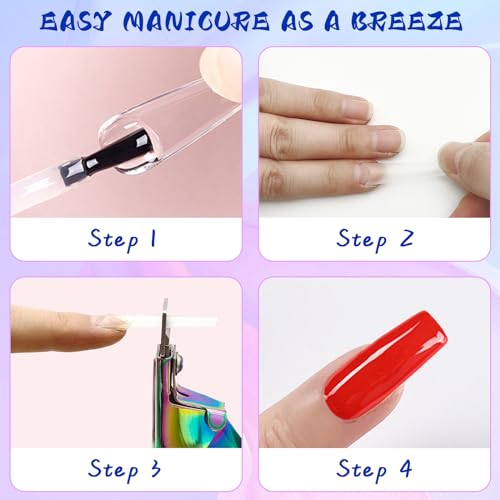 Rainbow Acrylic Nail Cutter with Magnet Size Adjuster & Measurement - Professional Nail Trimmer