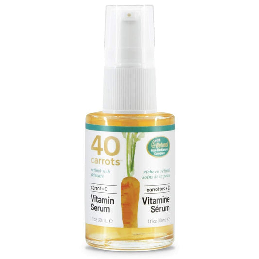 40 Carrots Vitamin Serum + Vitamin C - Hydrate, Brighten & Even Skin Tone | Help Reduce Fine Lines & Wrinkles - USA Made, Paraben & Cruelty Free (1oz)