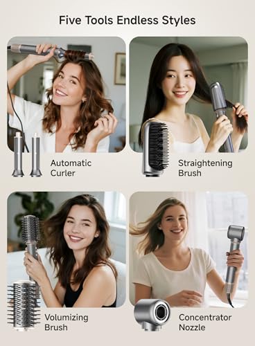 5-in-1 High-Speed Hair Dryer Brush with Ionic Technology