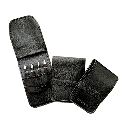 Stainless Steel Tweezers Set 4-Piece with Travel Case