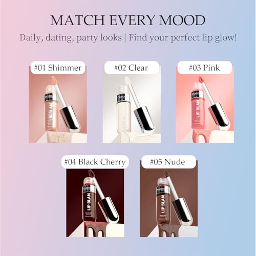 3-in-1 Lip Gloss - Tinted Lip Balm & Lip Oil, Moisturizing Hydration with Glassy Shine, Non-Sticky, Weightless Feel (0.12 fl.oz)