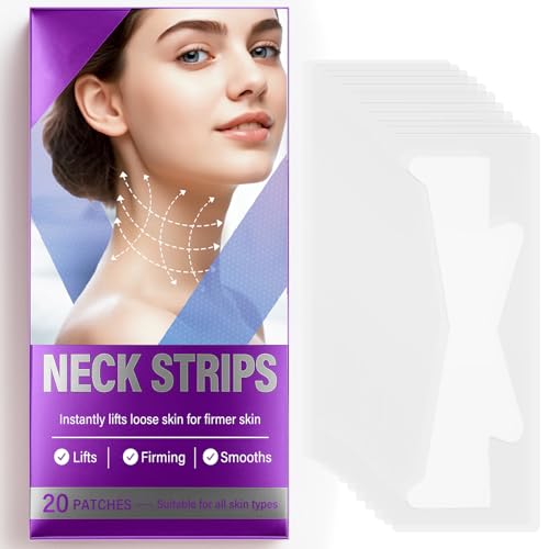 ARIOS Neck Lift Tape, 20Pcs Reusable & Waterproof Neck Tape Lifting Invisible, Breathable Elastic Ne-ck Lift Strips for Sagging Skin & Double Chin, Instant Firm and Define Jawline