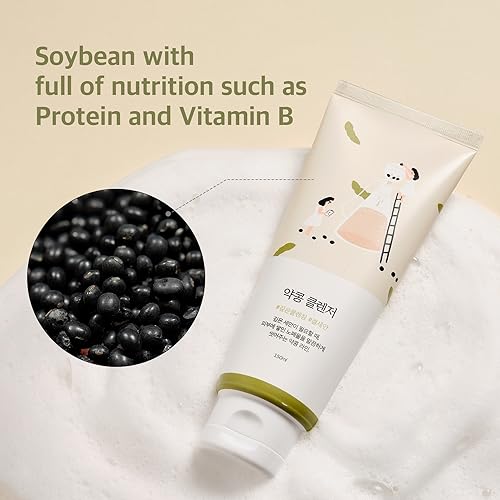 ROUND LAB Soybean Nourishing Cleanser | Scrub foam cleanser, Gentle exfoliation, Remove blackheads and excess sebum, a potent plant-derived ingredient (5.07fl.oz)