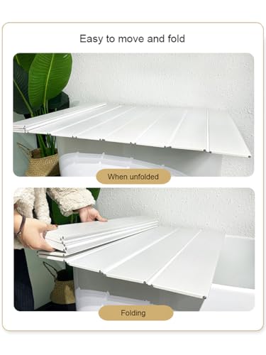 Adjustable Foldable Bathtub Cover with Tray 42"x70" White