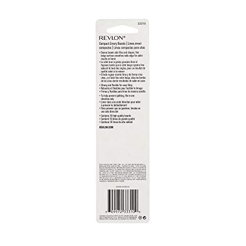 Revlon Compact Emery Board Nail Files Set of 10 Travel Size Nail Buffers