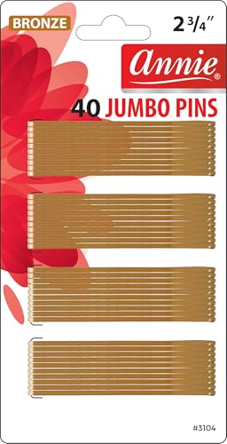 Annie Jumbo Hair Roller Pins Set - 2 3/4 Inch Bronze Metal Clips - 40 Count - Variation of THIS listing