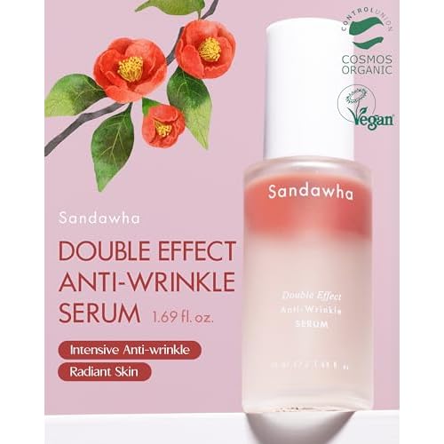 SKINCURE Sandawha Double Effect Anti-Wrinkle Serum with Camellia Extract - Korean Skincare Vegan Camellia Serum for Fine Line Smoothing, Hydration & Anti-Aging 1.76 fl.oz.