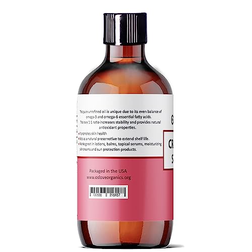 OSLOVE Unrefined Cranberry Seed Oil 4 oz- Cold Pressed Extracted from Cranberry Seeds | Great Moisturizer for Skin and Hair | Anti-Aging and Softening for Skin