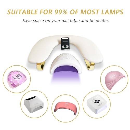 NAXYOO White Rotating Phone Holder Nail Arm Rest for Manicure & Nail Techs