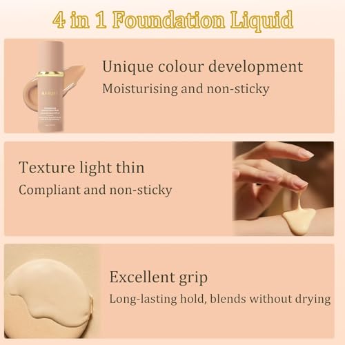 SPF 50 Liquid Foundation with Sunscreen - Lightweight Longwear