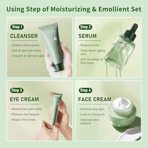 Avocado Skin Care Set, Skincare Gifts Kits For Hydrating Skin, Facial Kit For Women With Facial Cleanser, Serum, Face Cream, Eye Cream, Travel Skincare Set.(4 Pieces)