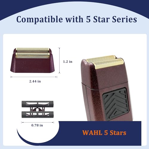4-Pack Replacement Foil & Cutter Bar Compatible with Wahl Super Close Shaver ? Professional for 7031-100 & 7043-100 Models, Red (5 Star Series Finale)