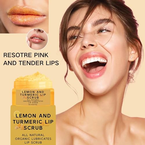 Turmeric Lip Scrub with Aloe Vera - Natural Sugar Exfoliator