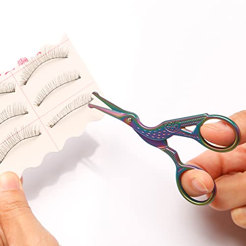 Nose Hair Scissors Rounded Tip Facial Hair Scissors Blunt Tip for Eyebrows Mustache, Eyelashes, Beard Trimming (Rainbow)